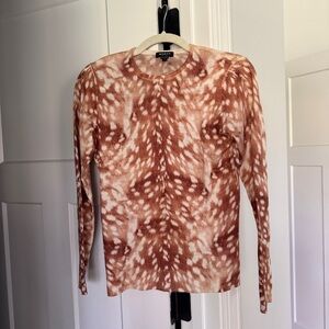 Worth New York Crewneck Sweater Deer Wool Antelope Print Pullover